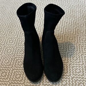Stuart Weitzman Elegant Black Suede Ankle Boots